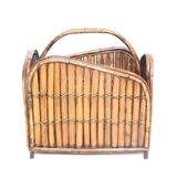 Rattan and bamboo magazine holder