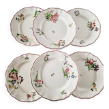 6 Terre de Fer Sarreguemines Flat Plates Rare Model from the Strasbourg Series