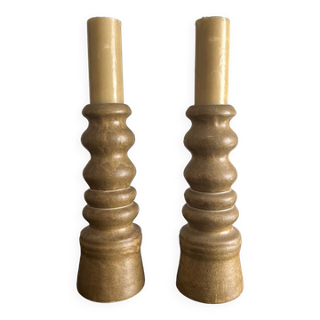 large brutalist ceramic candle holders