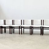 Set of six boucle dining chairs