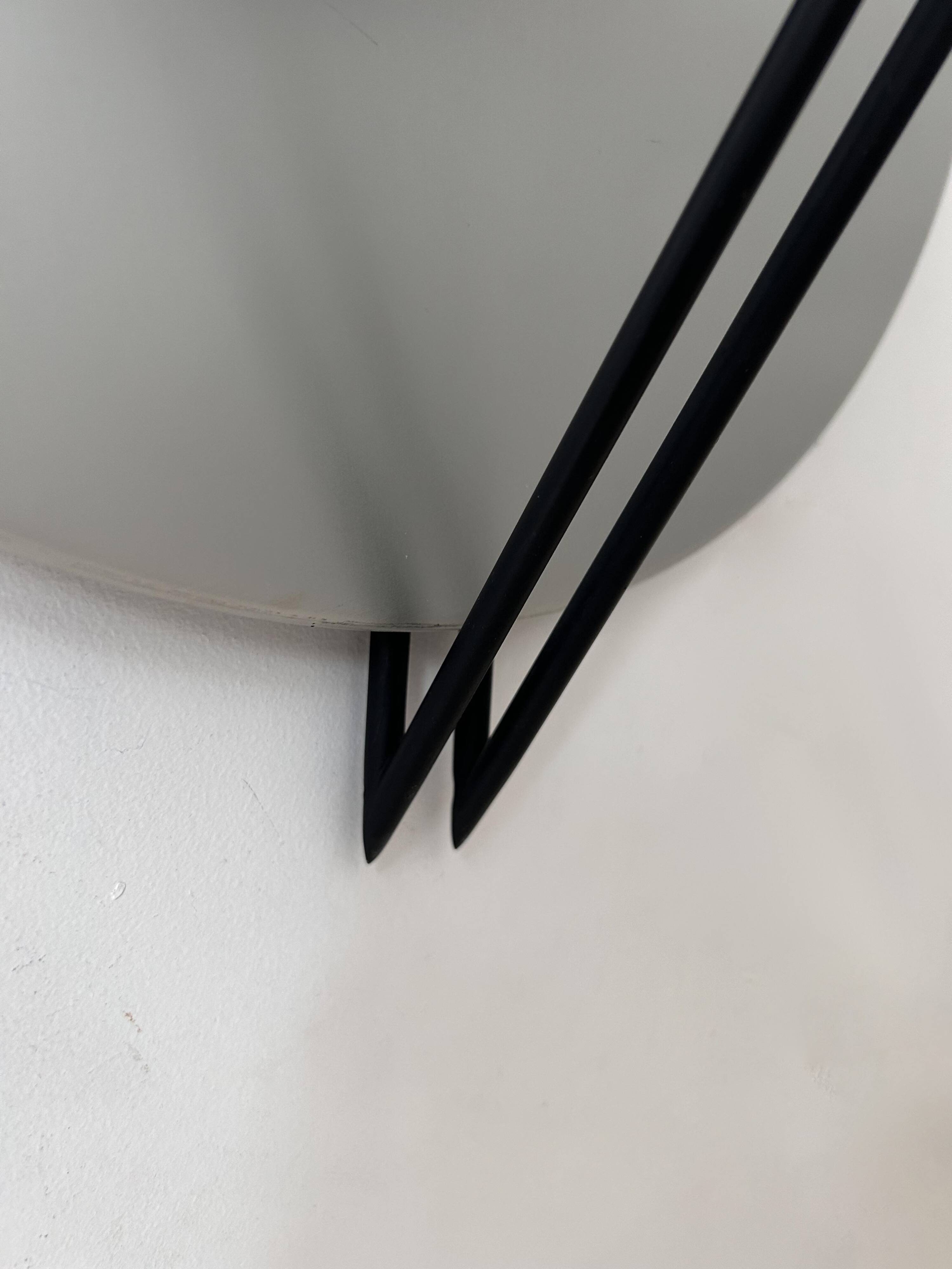 Vintage wall lamp, aluminum and sandblasted glass, Italy 1980