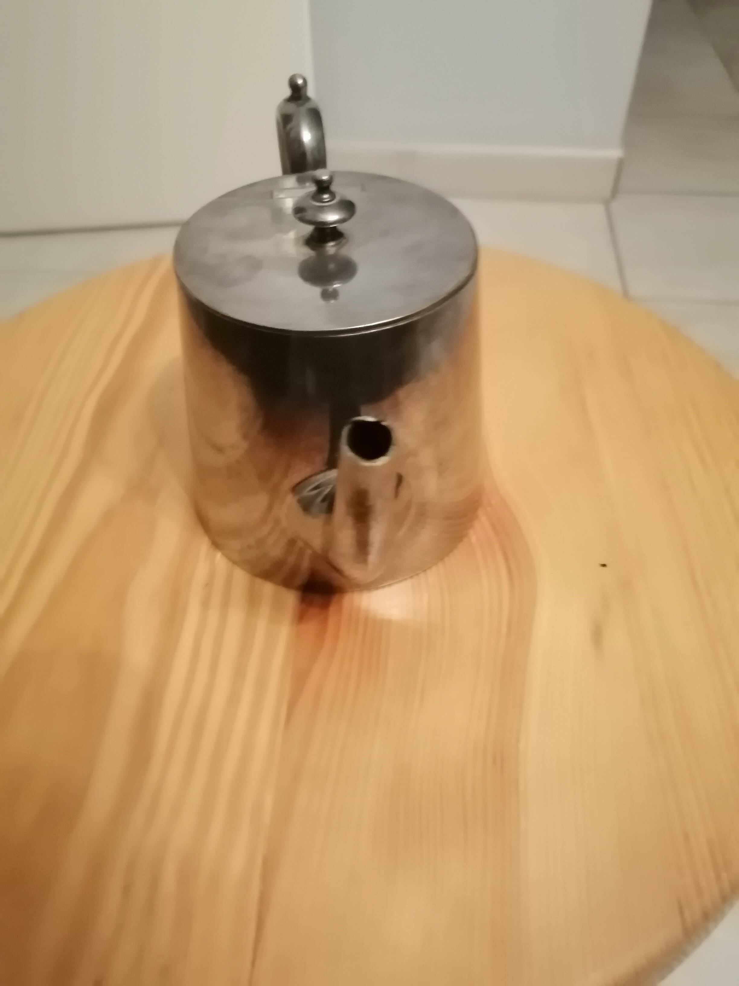 small silver-plated teapot