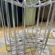 Set of 2 Vintage mid-century chrome wire poufs stools