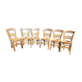 6 country paillées chairs