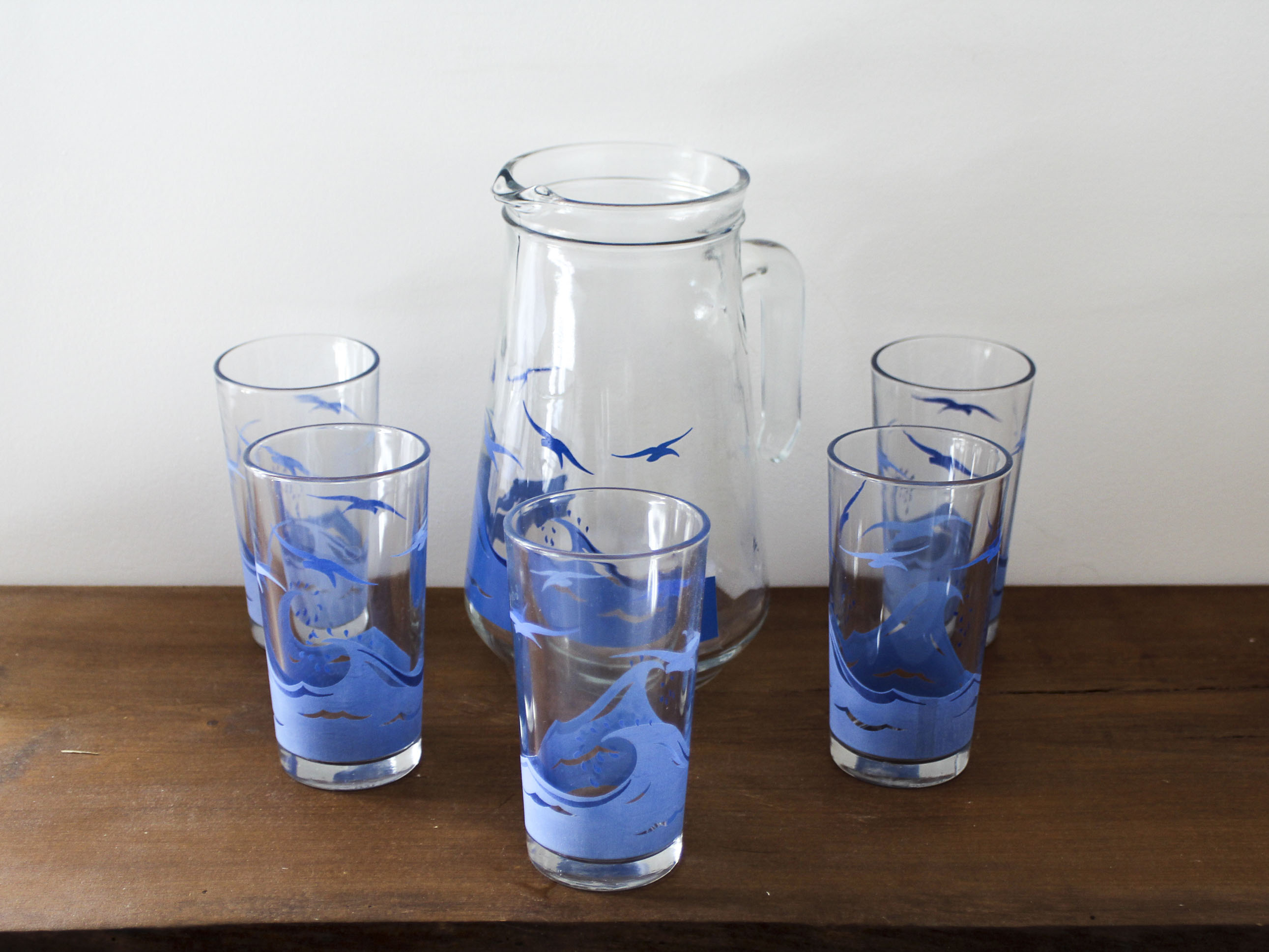 Vintage orangeade lemonade glass service