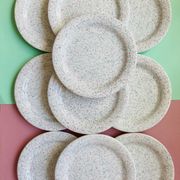 Lot of 10speckled pastel plates quadrifoglio