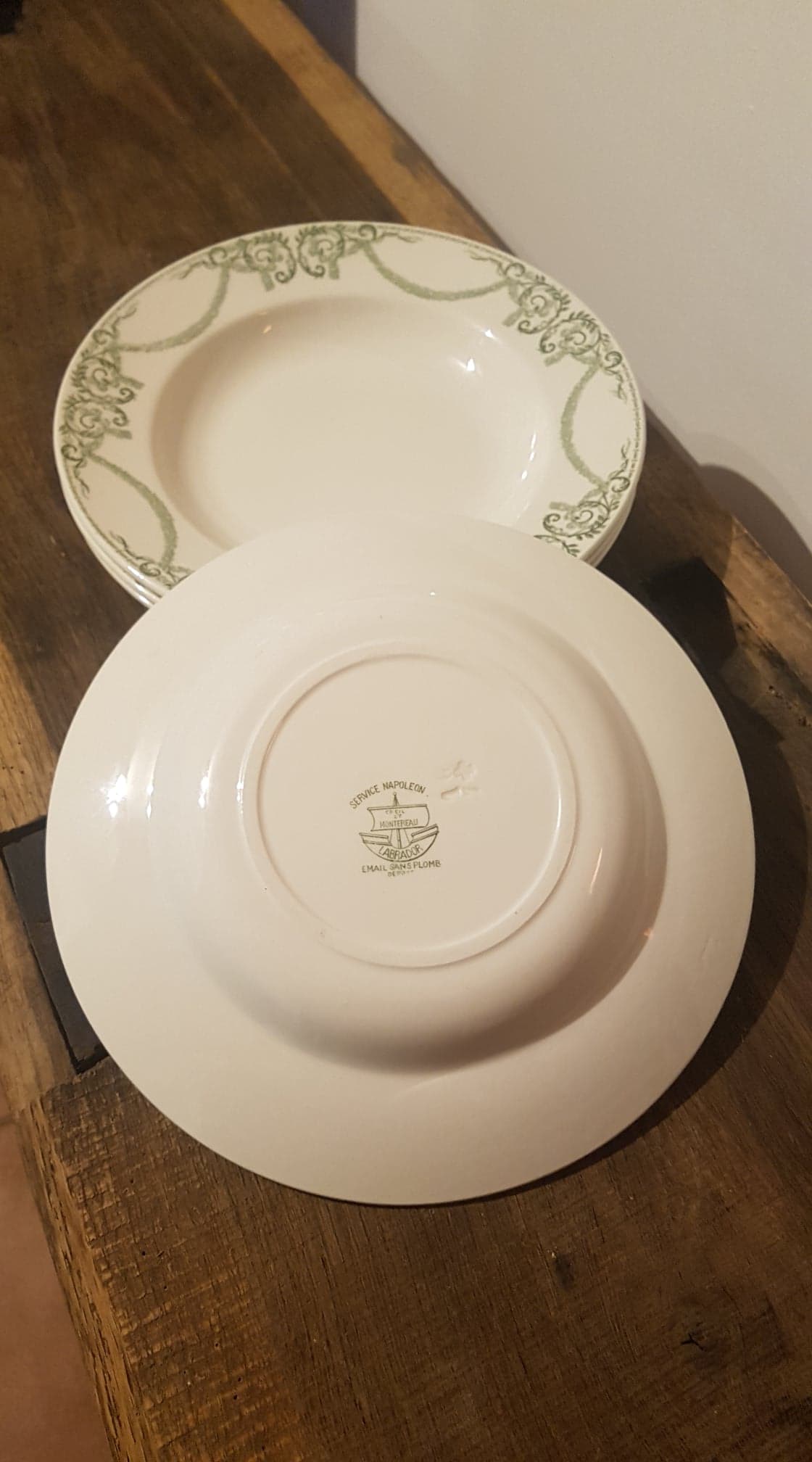 Lot of 4 plates Creil and Montereau Service Napoleon