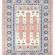 Powder Pink & Soft Blue Vintage Persian Rug, 166x209 Cm