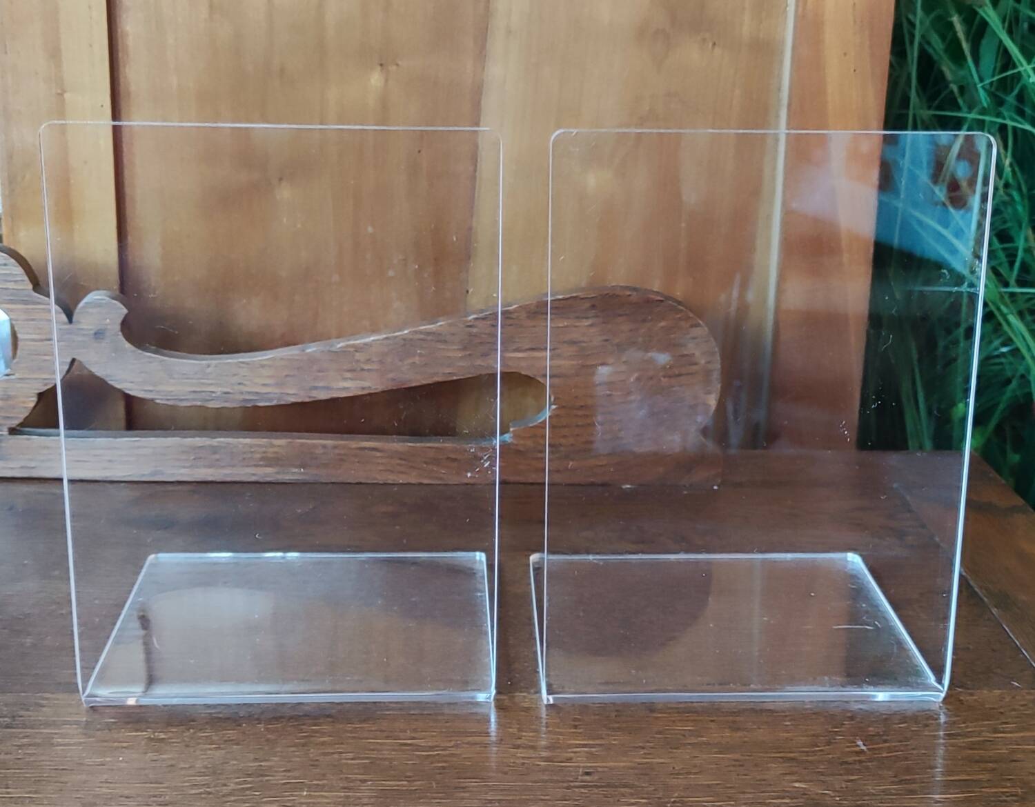 Plexiglas designer bookends