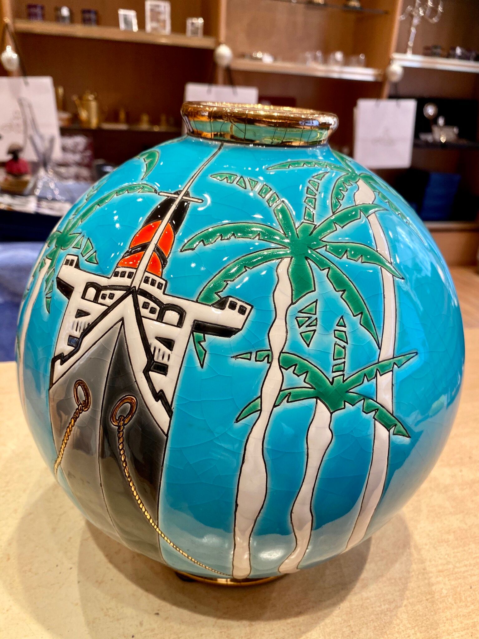 Vase boule Émaux de Longwy