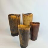 Set de 4 vases en céramique de style moderne du milieu du siècle Gunnar Nylund Rörstrand Suède