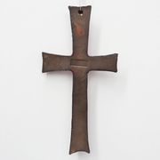 Red glazed ceramic Cross by Vandeweghe for Amphora, Belgium, ca. 1960