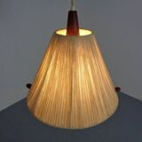 Teak and sisal ceiling lamp from Temde, 1960s