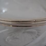 Bowl in crystal cut and massive silver