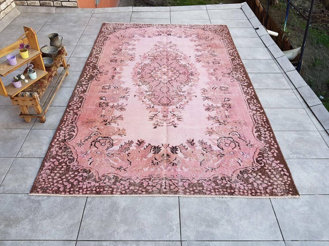 Vintage Decorative Pink Rug sku 2535