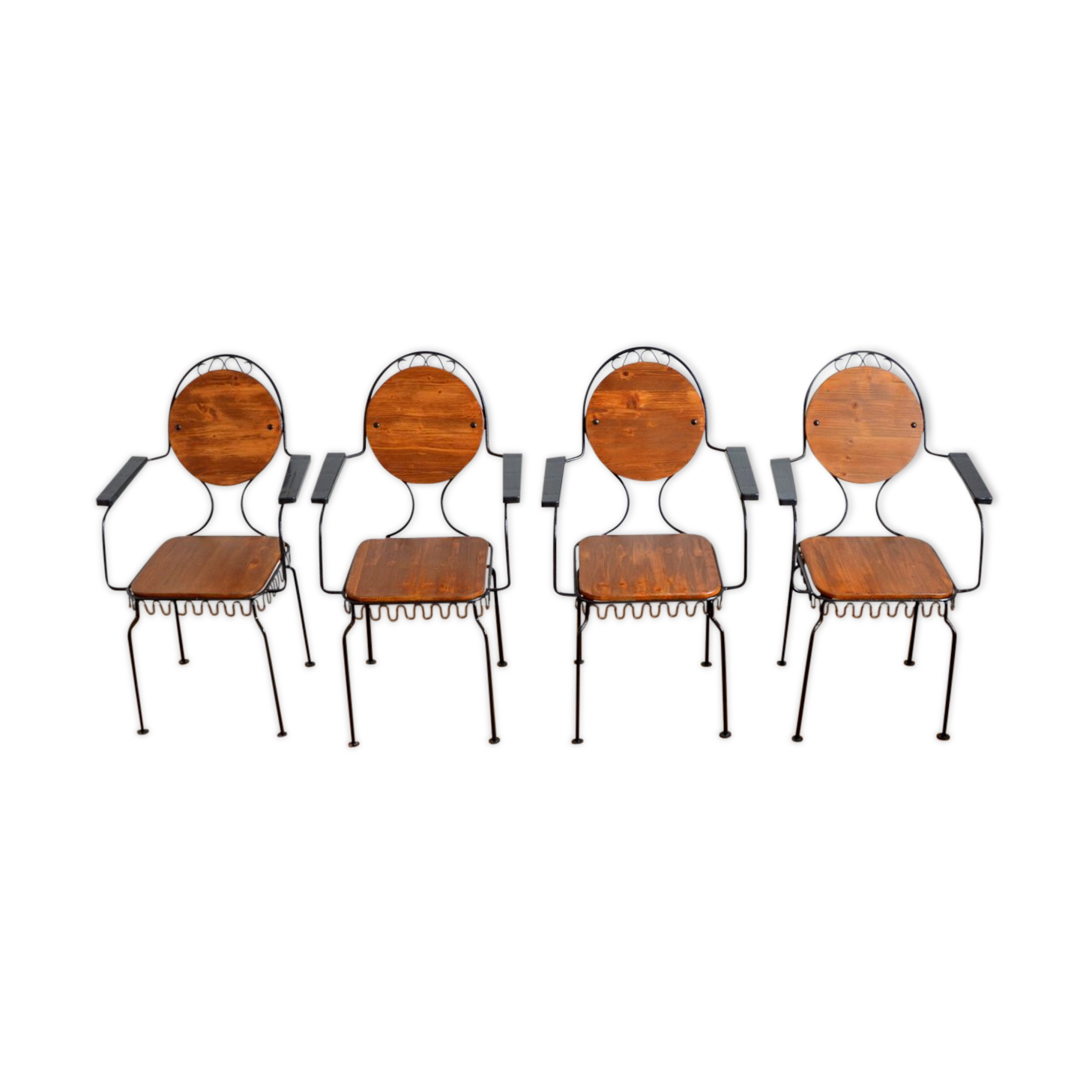 Suite of 4 vintage garden chairs 1950s
