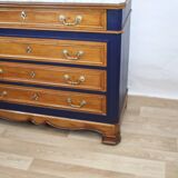 Chest of drawers in oak and gray marble, France 19th century