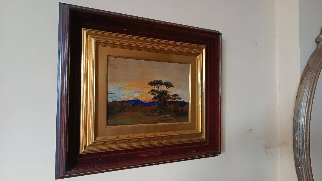 peinture à l'huile ancienne sur toile Ettore Cumbo Borgia fin 19ème siècle