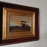peinture à l'huile ancienne sur toile Ettore Cumbo Borgia fin 19ème siècle