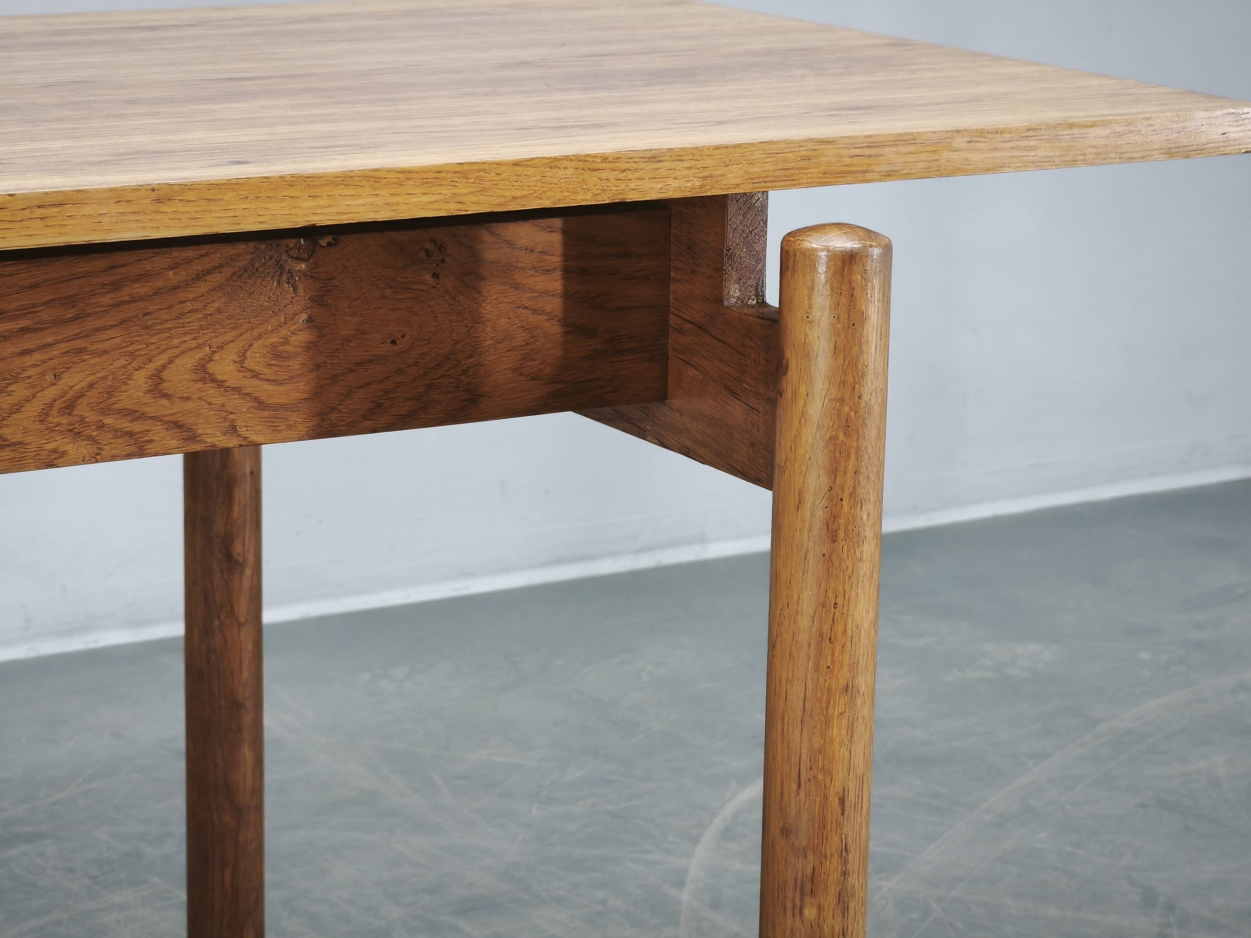 1960s Czech Coffee Table in Solid Oak by Krásná Jizba