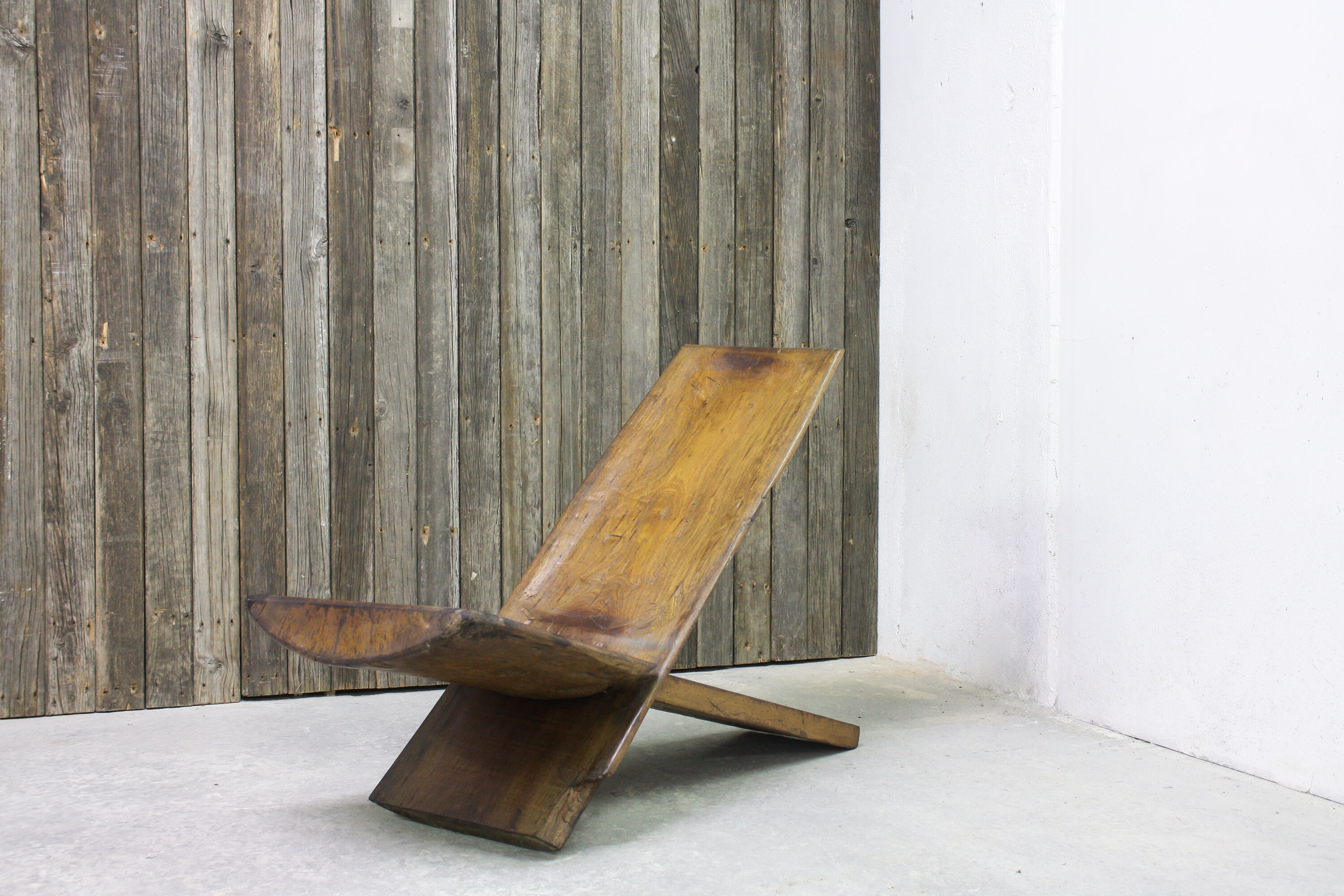 Vintage solid wood lounge chair, 1960’s