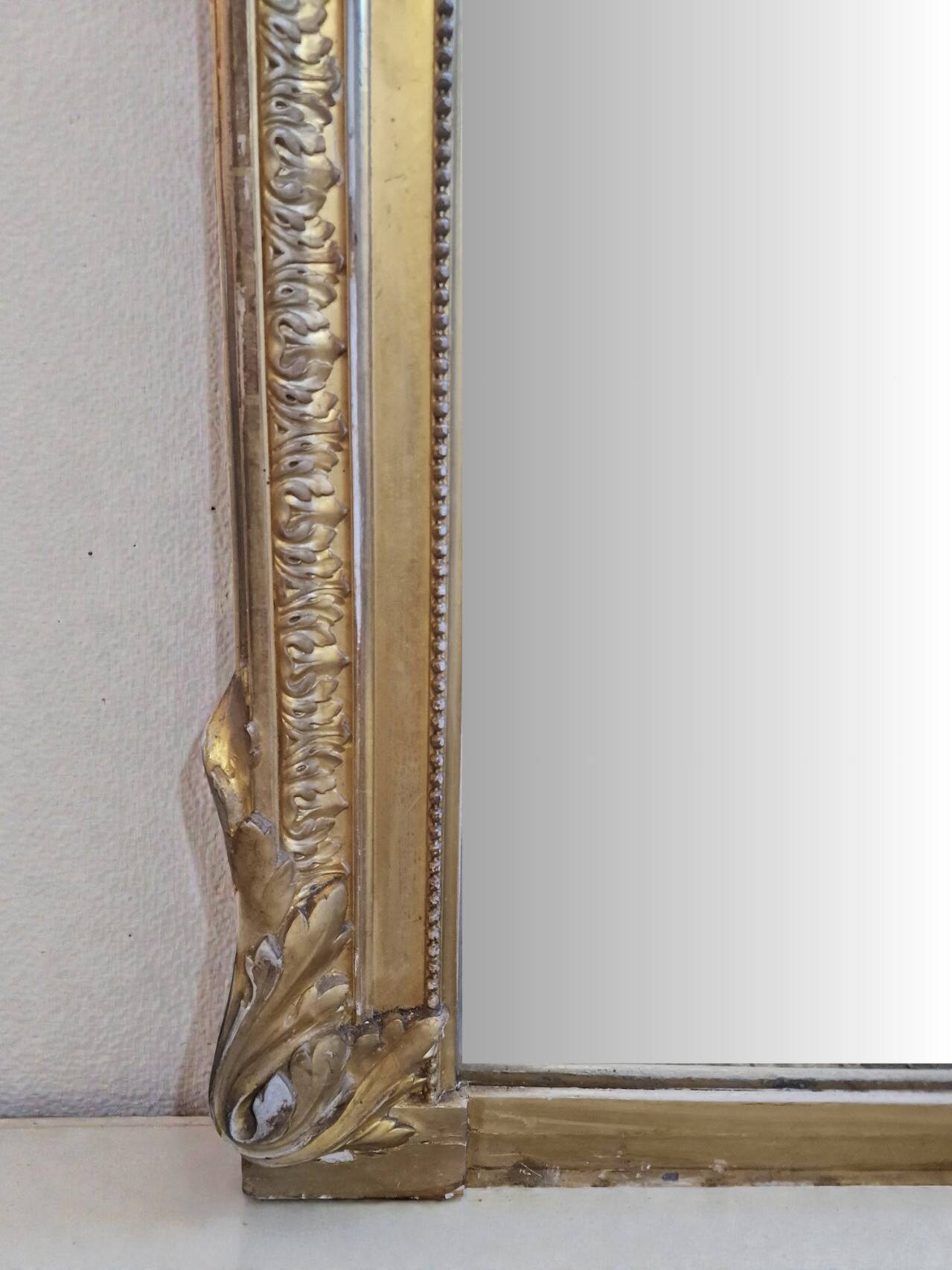 Very large XXL gilded mirror in the Louis XVI style