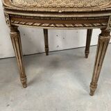 Pair of Louis XVI style basket armchairs in patinated beech, 20th century