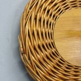 Mid-century wall coat rack with wicker frame, ULUV, 1970s