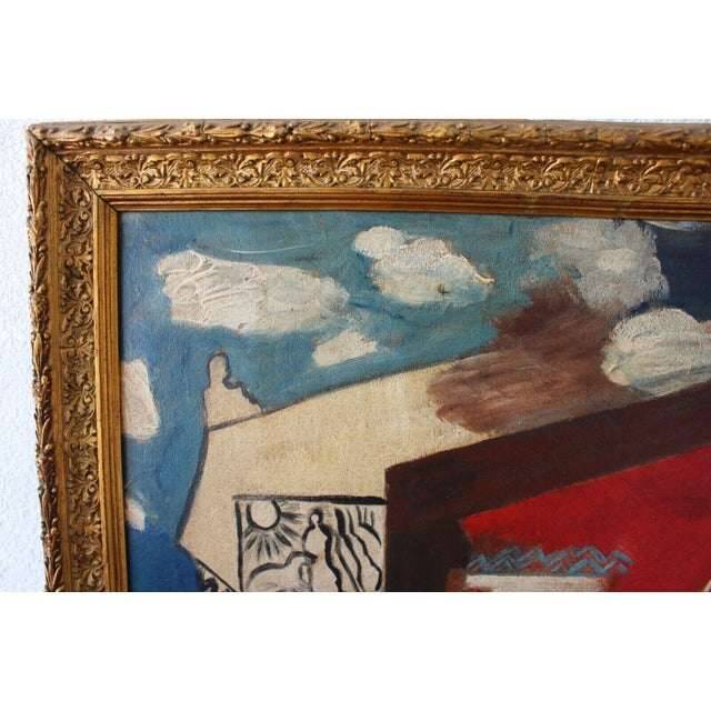 1930s Marc Chagall? Cubist figurative oil painting portrait with Horses