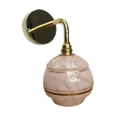 Vintage tulip wall lamp in pink clichy glass