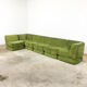 Vintage green velvet elemental sofa