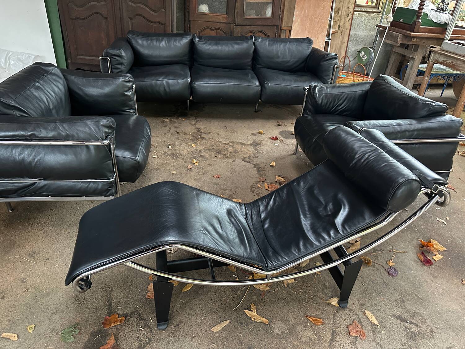 Ensemble le corbusier lc2 / lc3 / lc4 — édition alivar (années 1980-19