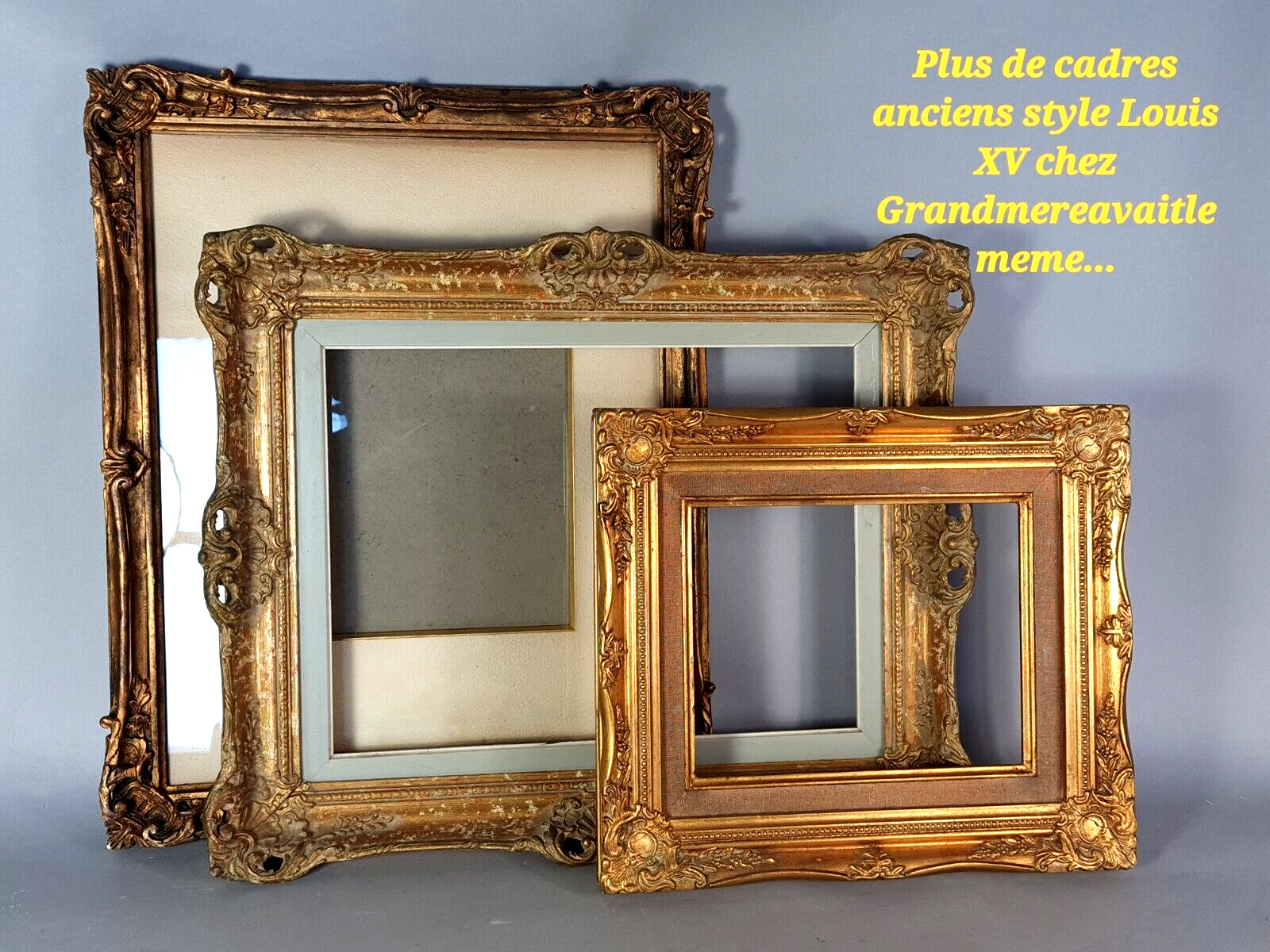 Old frame Louis XV style foliage 44x34cm gilded stucco wood SB170