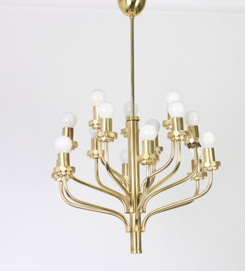 Brass chandelier 1970s