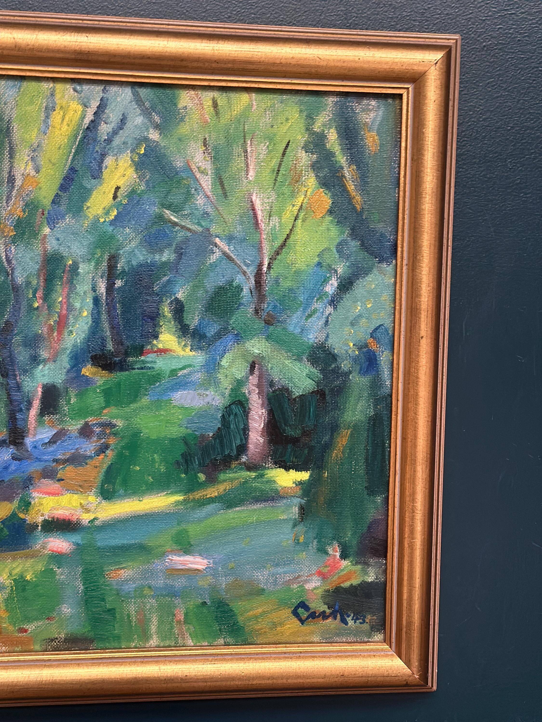 Original Swedish Oil on Panel – “Forest” by Gerhard Lundberg – Dated 1943