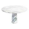 Table à manger ronde en marbre blanc dans le style d'Angelo Mangiarotti