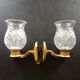 Brass and glass CT sconces, set of 2