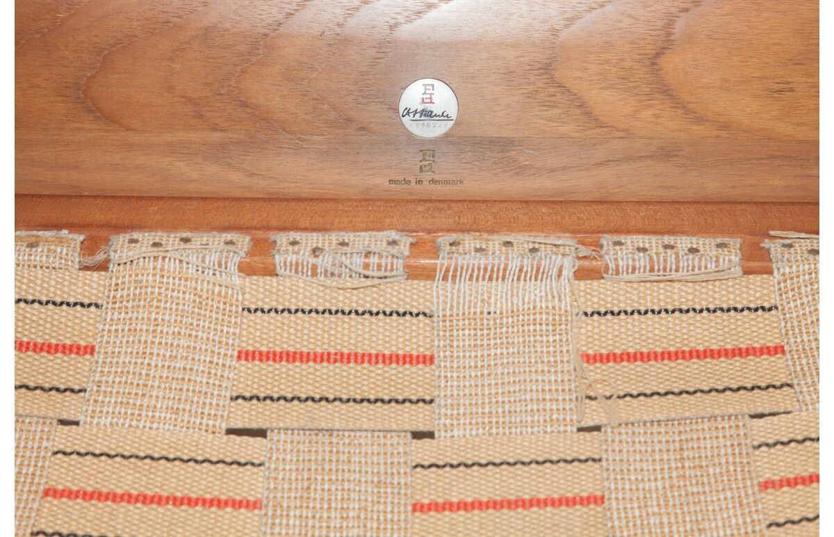 Black sofa 3 places leather and teak by Ole Wanscher for France & Søn