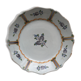 Assiette faience XIXeme décor fleurs "tulipes"