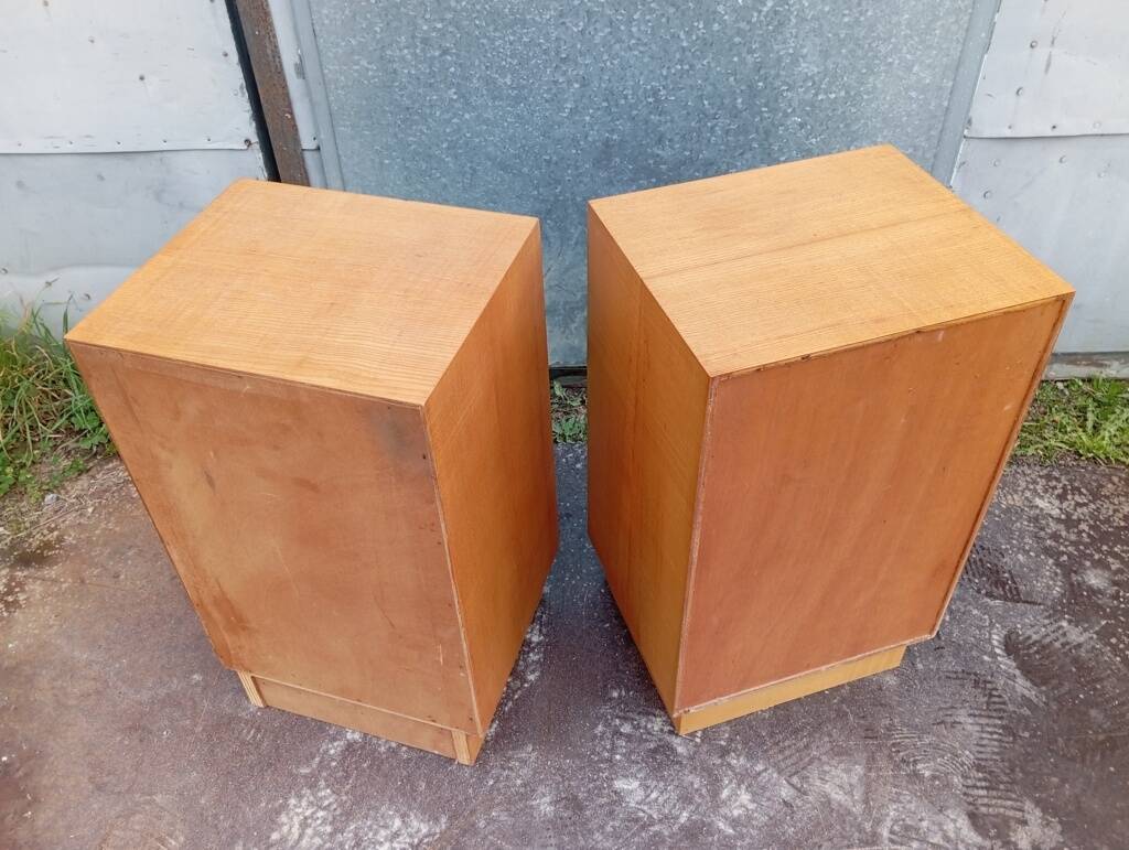 Pair of elm bedside tables