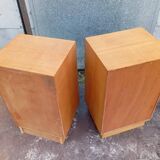 Pair of elm bedside tables