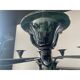 Contemporary Translucent Green-Petrol Glass Chandelier