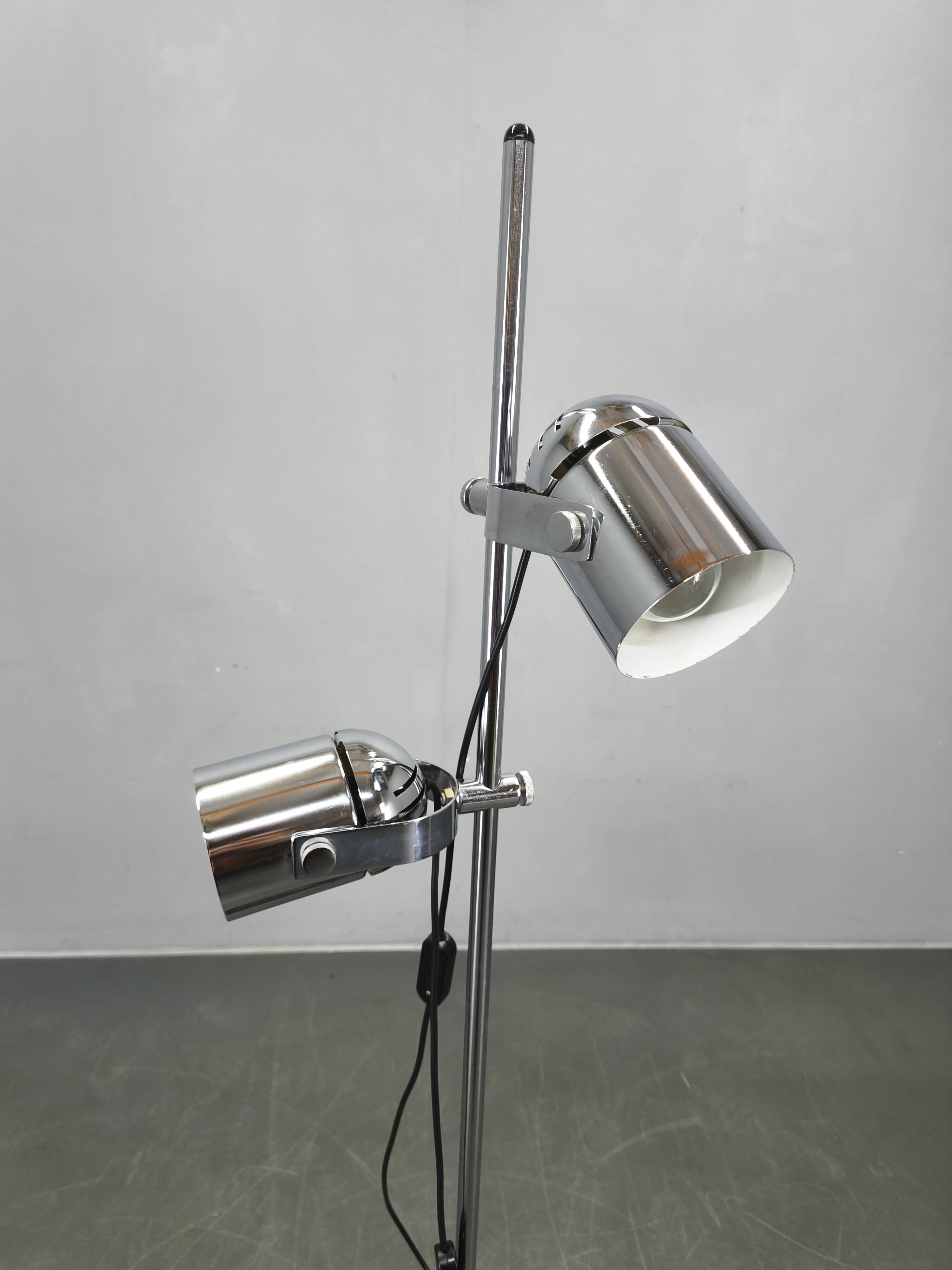 Adjustable Mid-Century Chrome Floor Lamp by Stanislav Indra 1960s