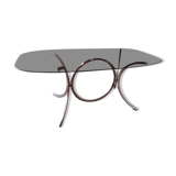 Vintage dining table chrome glass and metal