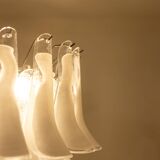 Murano glass chandelier in white and translucent glass