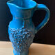 Pichet vase en céramique émaille bleu