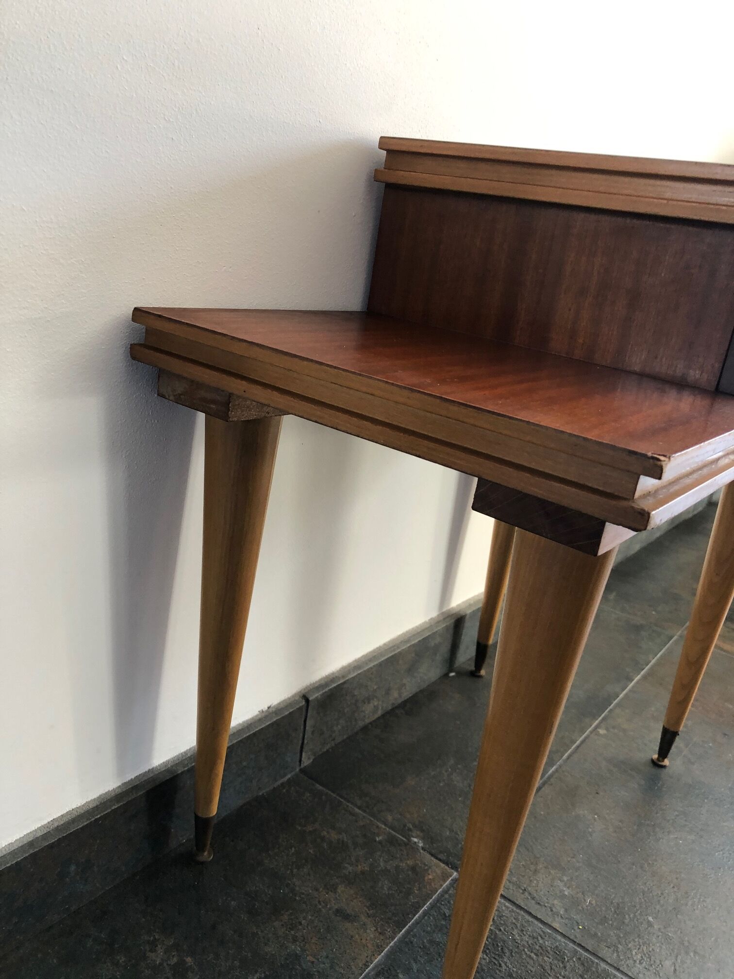 Vintage asymmetrical bedside table