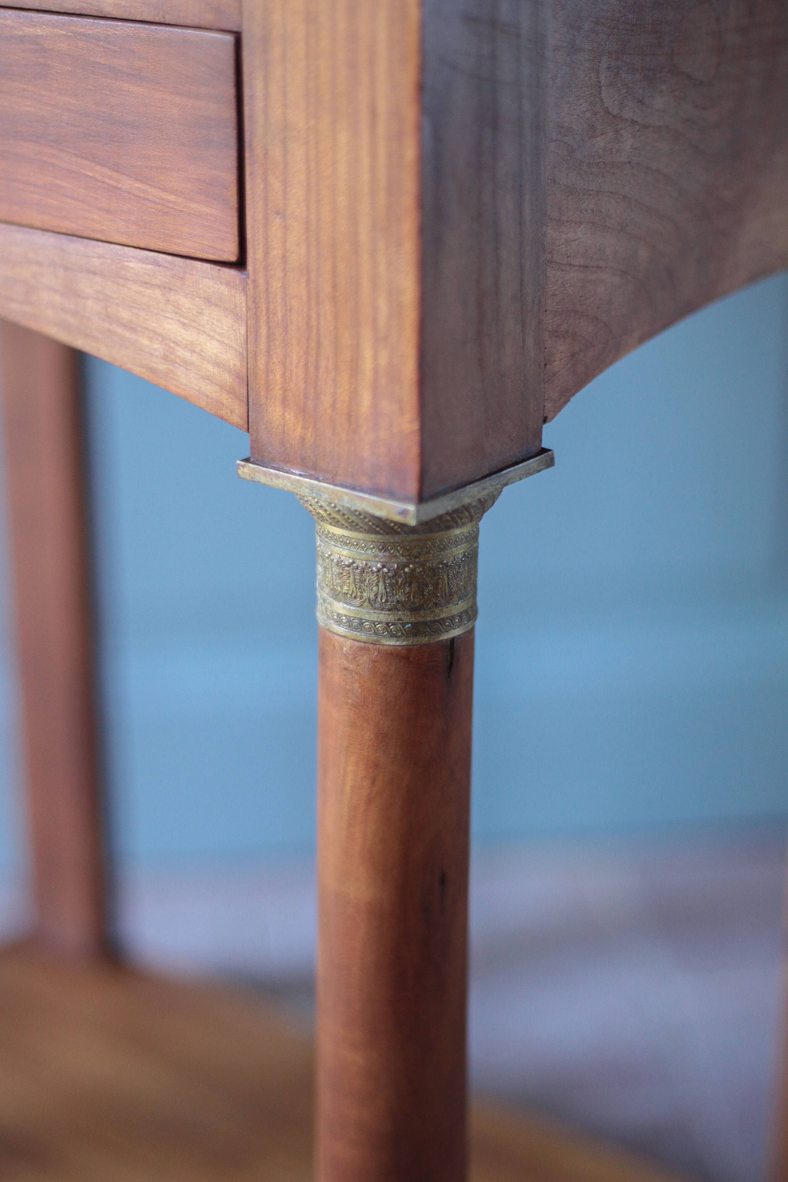Bedside table or console in Empire style, drawer unit, end table.