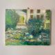 Old painting, landscape, summer garden, 70s/80s