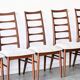 8 chaises vintage danoises teck modèle Lis, Niels Koefoed, 1960 1970
